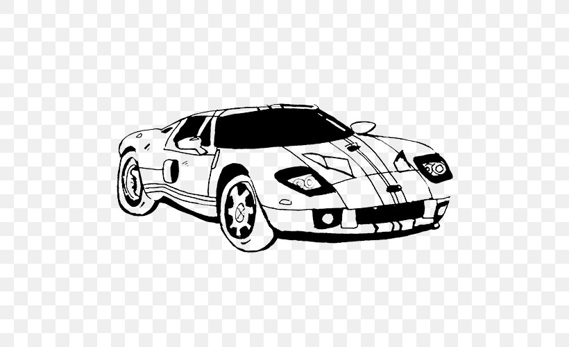 Ford GT40 Compact Car Ford Motor Company Automotive Design, PNG, 500x500px, Ford Gt40, Auto Racing, Automotive Design, Automotive Exterior, Black And White Download Free