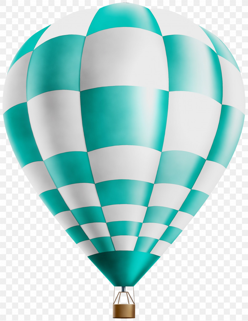 Hot Air Balloon, PNG, 2318x3000px, Watercolor, Balloon, Hot Air Balloon, Paint, Turquoise Download Free
