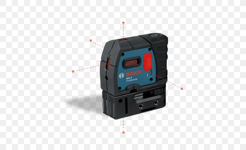 Bosch GPL5 5-Point Self-Leveling Laser Laser Levels Bosch, PNG, 500x500px, Laser, Hardware, Laser Levels, Laser Line Level, Levelling Download Free