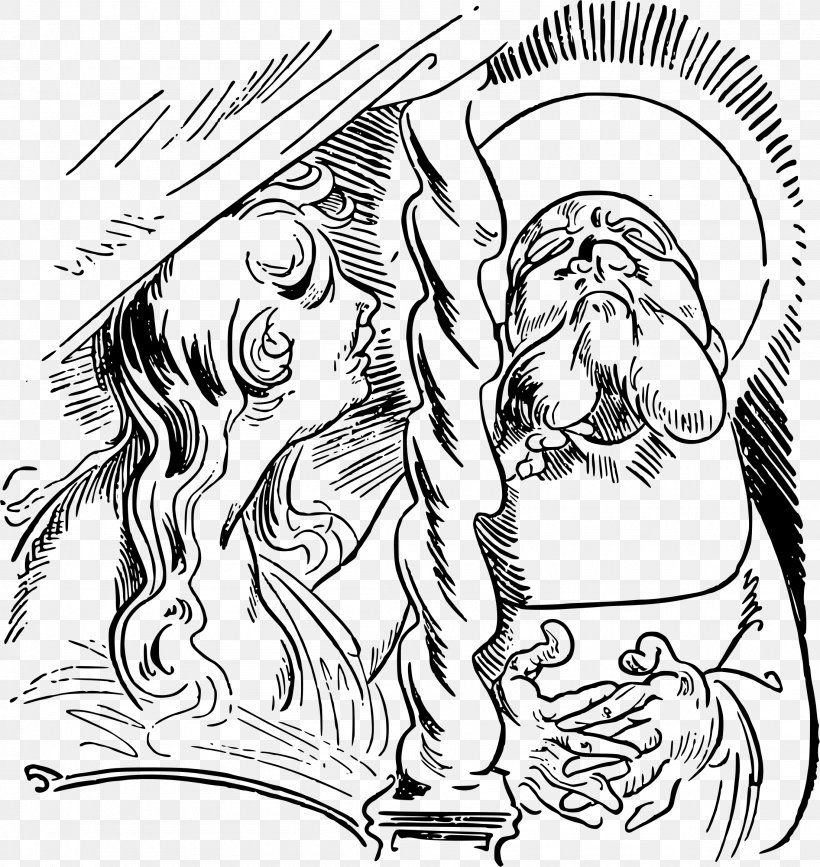 Der Heilige Antonius Von Padua Priest Drawing Clip Art, PNG, 2207x2335px, Watercolor, Cartoon, Flower, Frame, Heart Download Free