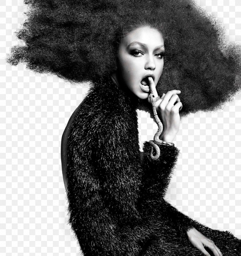 Gigi Hadid Vogue Italia Model Fashion, PNG, 1024x1088px, Gigi Hadid, Afro, Beauty, Black And White, Black Hair Download Free