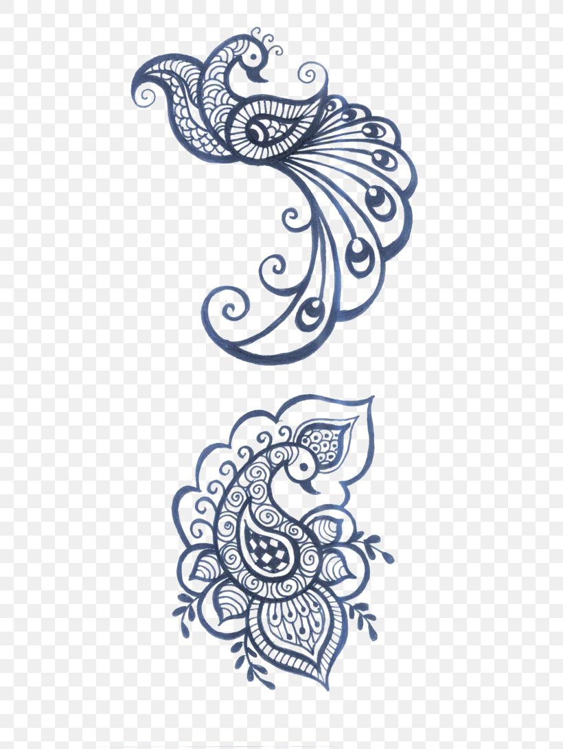 Mehndi Henna Peafowl Tattoo Feather, PNG, 564x1091px, Mehndi, Area, Art, Asiatic Peafowl, Black And White Download Free