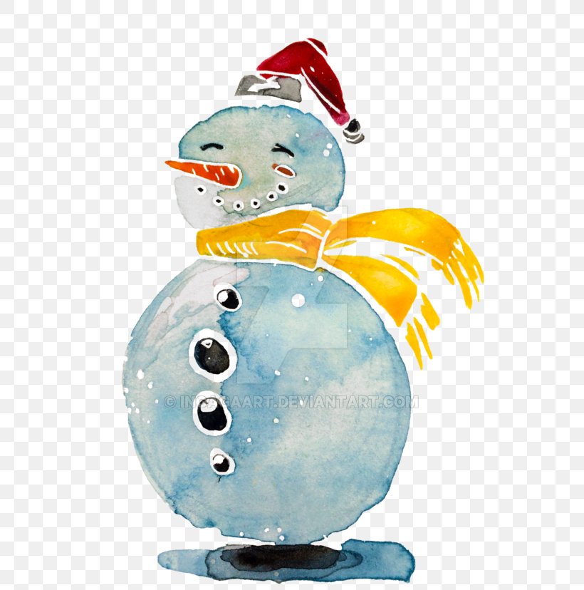 Snowman Watercolor Painting Illustration, PNG, 600x828px, Snowman, Christmas Ornament, Drawing, Gouache, Printing Download Free