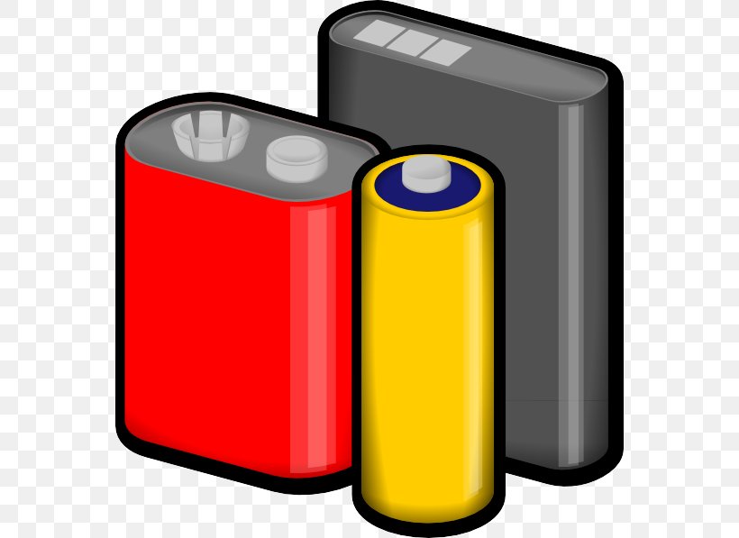 Yellow Clip Art Cylinder Battery Electronic Device, PNG, 564x597px, Yellow, Battery, Beverage Can, Cylinder, Electronic Device Download Free