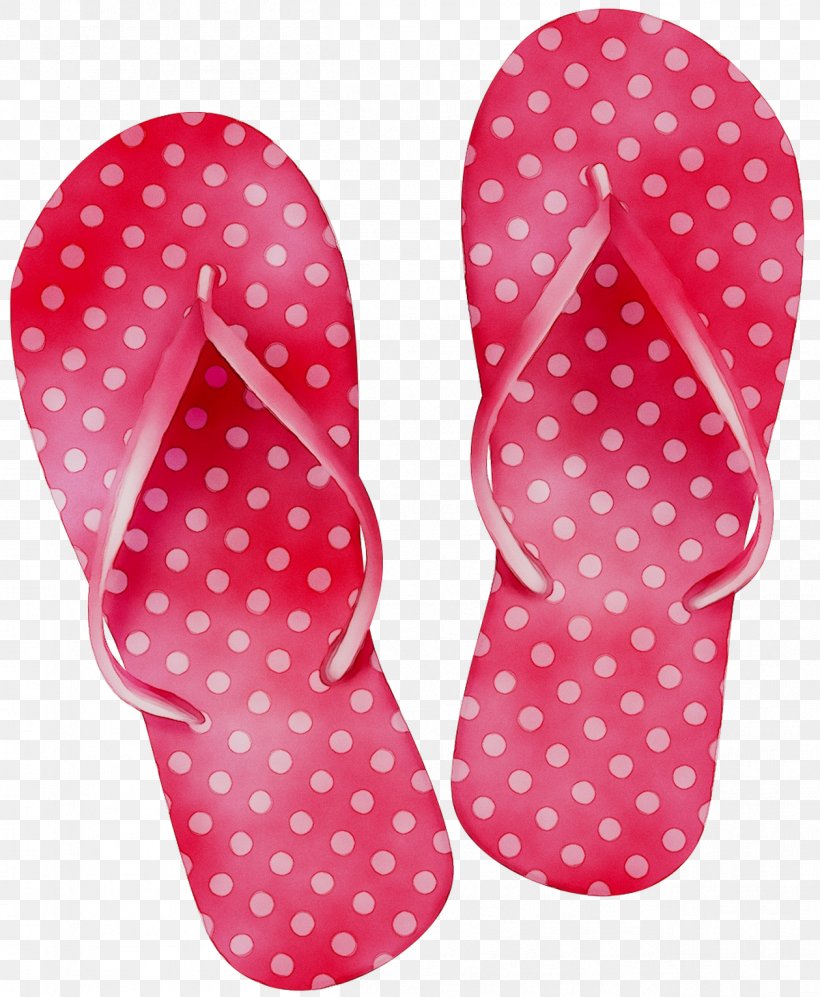 pink polka dot flip flops