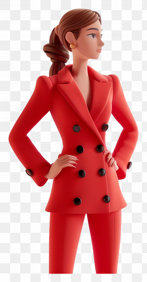 Women Suit - Woman In Red Suit PNG