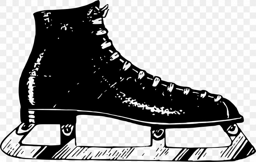 Ice Skating Ice Skates Ice Hockey Sporting Goods, PNG, 2399x1523px, Ice Skating, Black, Black And White, Drawing, Footwear Download Free
