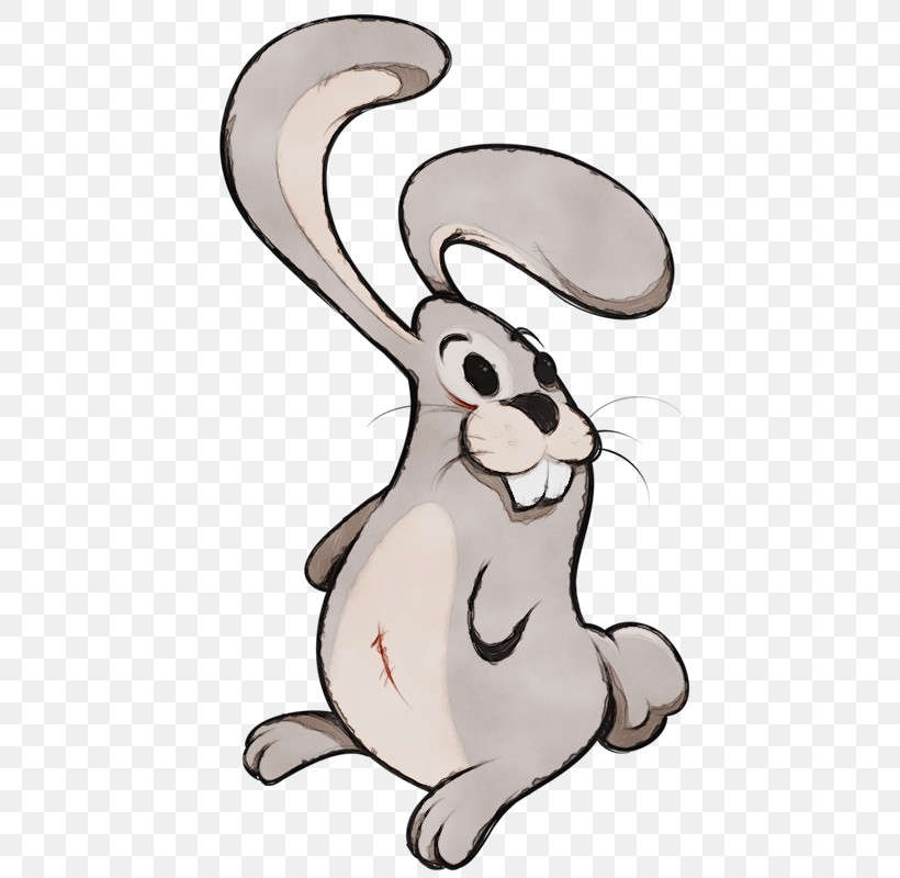 Cartoon Rabbit Rabbits And Hares Hare Snout, PNG, 442x800px, Watercolor, Animal Figure, Cartoon, Hare, Mouse Download Free