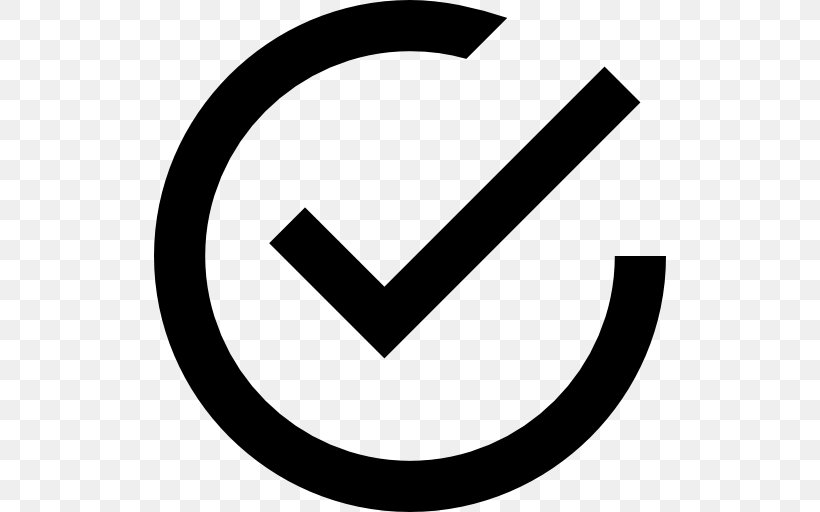Check Mark Tick, PNG, 512x512px, Check Mark, Area, Black And White, Brand, Checkbox Download Free