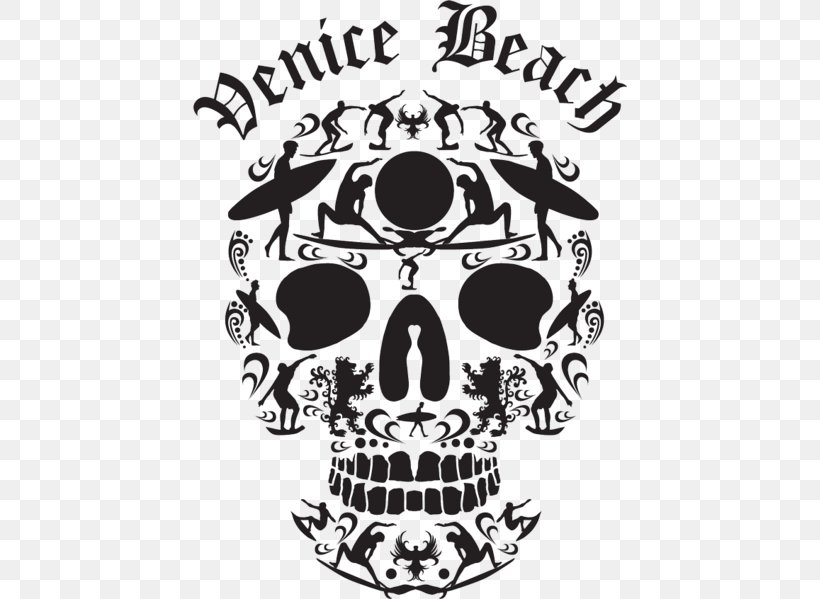 T-shirt Skull Surfing Design Surfboard, PNG, 435x599px, Tshirt, Black, Black And White, Bone, Brand Download Free