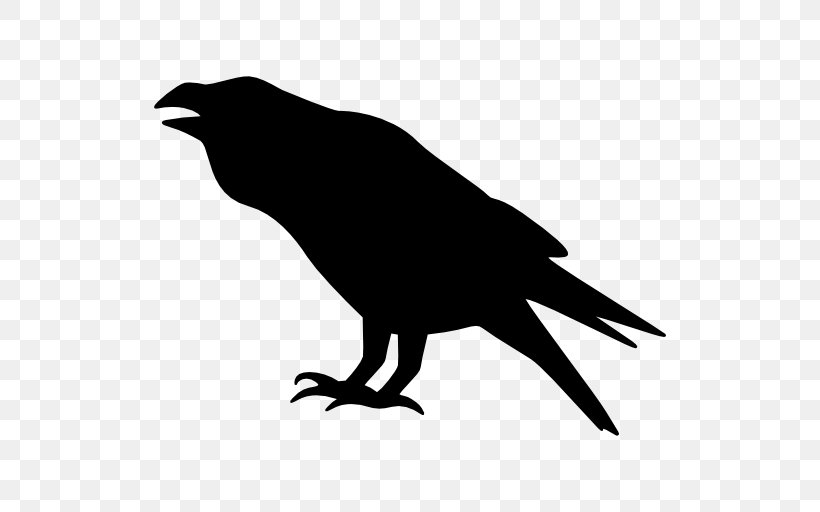 Bird Crow Drawing, PNG, 512x512px, Bird, Beak, Black And White, Common Raven, Contour Drawing Download Free