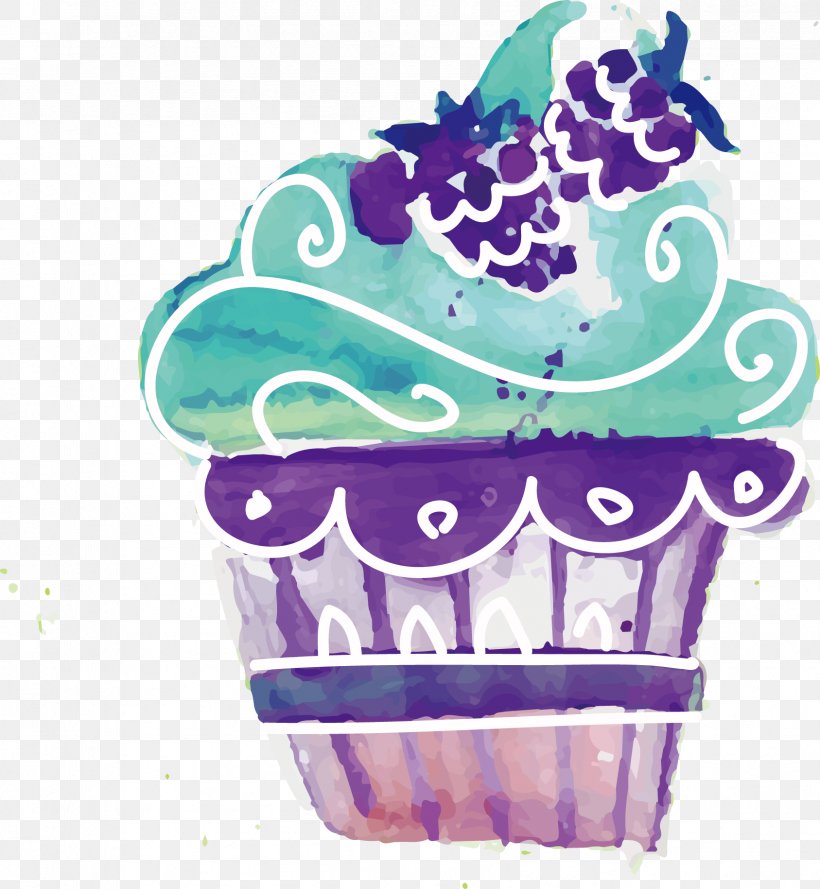 Cupcake Red Velvet Cake Bakery Watercolor Painting, PNG, 1687x1830px, Cupcake, Bakery, Baking Cup, Cake, Chocolate Download Free