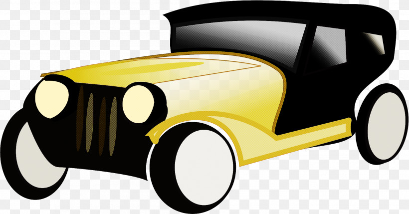 City Car, PNG, 1909x999px, Yellow, Antique Car, Car, City Car, Classic Car Download Free