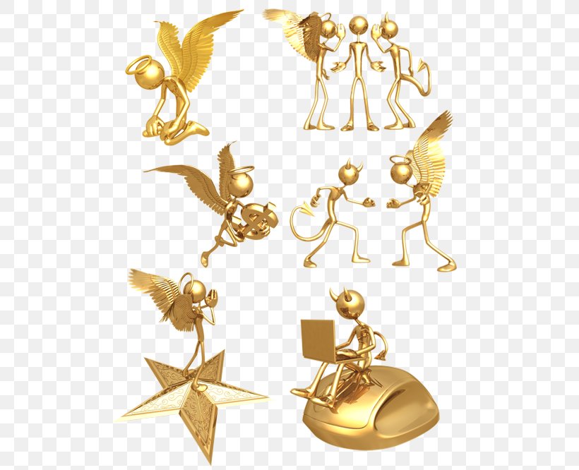3D Computer Graphics Gold, PNG, 500x666px, 3d Computer Graphics, Angel, Body Jewelry, Brass, Demon Download Free
