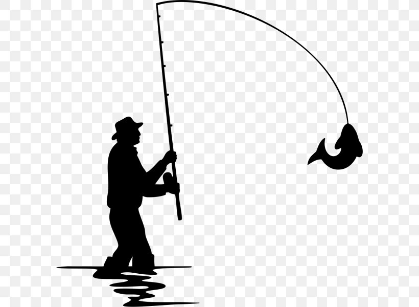 Fly Fishing Silhouette, PNG, 600x600px, Fishing, Area, Black, Black And White, Drawing Download Free