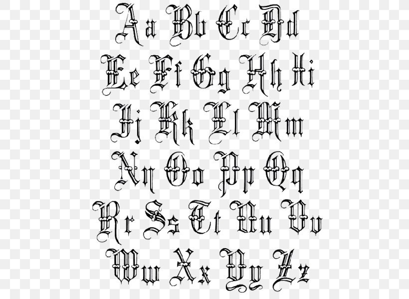 Lettering Old English Tattoo Flash, PNG, 479x600px, Lettering, Alphabet,  Area, Black And White, Calligraphy Download Free