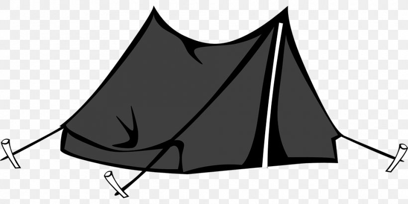 Tent Camping Clip Art, PNG, 960x480px, Tent, Black, Black And White, Camping, Cartoon Download Free