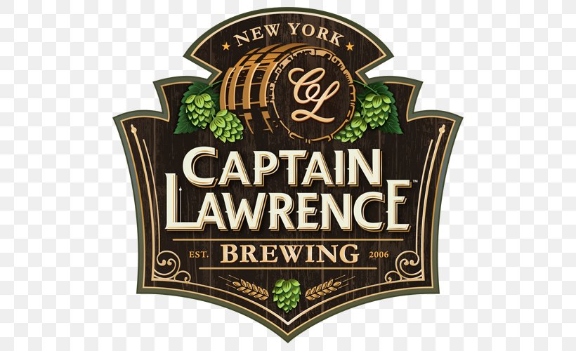 Captain Lawrence Brewing Company Beer Logo Oregon Breweries Brewery, PNG, 500x500px, Captain Lawrence Brewing Company, Beer, Beer Brewing Grains Malts, Brand, Brewery Download Free