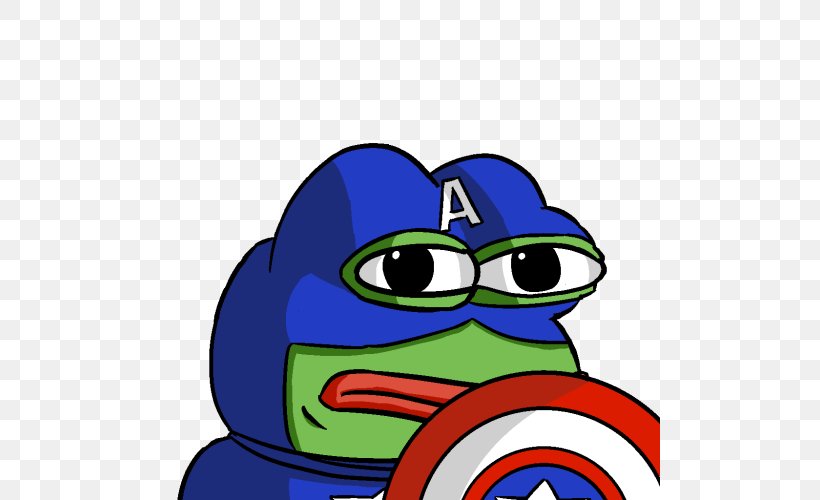 Pepe The Frog Captain America /pol/ United States, PNG, 500x500px, Watercolor, Cartoon, Flower, Frame, Heart Download Free