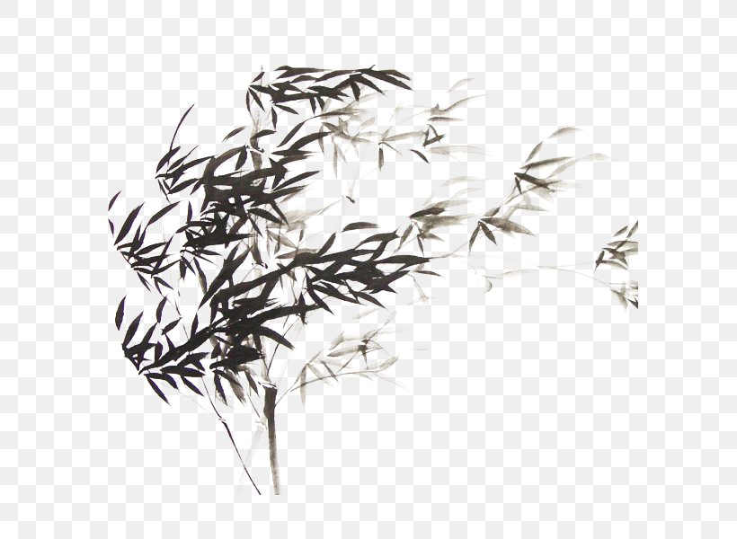 I Ching Bamboo Four Gentlemen Ink Wash Painting Inkstick, PNG, 600x600px, I Ching, Bamboo, Black And White, Branch, Drawing Download Free