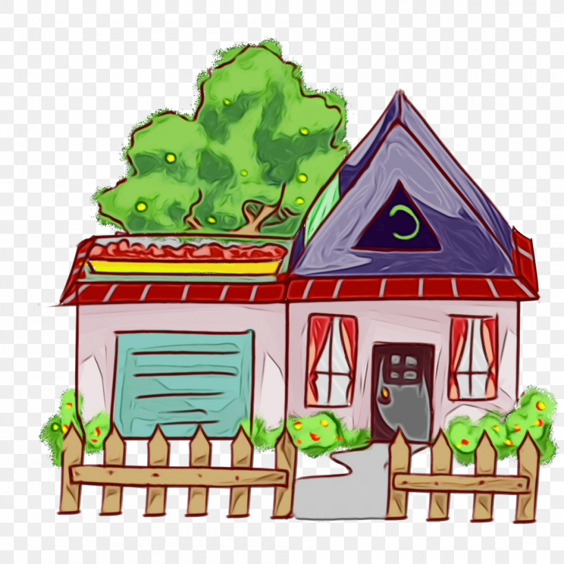House Cartoon Shed Roof Home, PNG, 1000x1000px, Watercolor, Building, Cartoon, Cottage, Facade Download Free