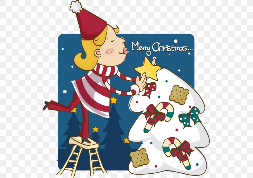 Cartoon Christmas Illustration, PNG, 544x577px, Christmas, Art, Cartoon, Christmas Decoration, Christmas Ornament Download Free