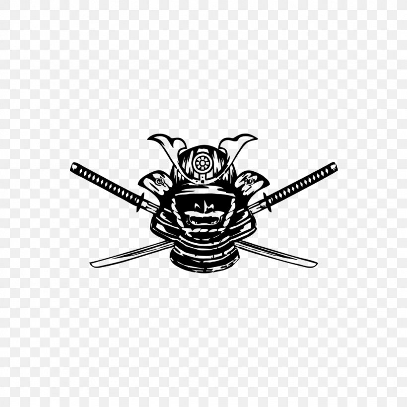 Samurai Japanese Armour Helmet Katana, PNG, 1024x1024px, Samurai, Black And White, Brand, Helmet, Japanese Armour Download Free