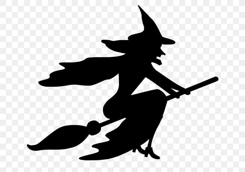 Witchcraft Halloween Clip Art, PNG, 673x575px, Witchcraft, Black And White, Broom, Flying Witch, Ghost Download Free