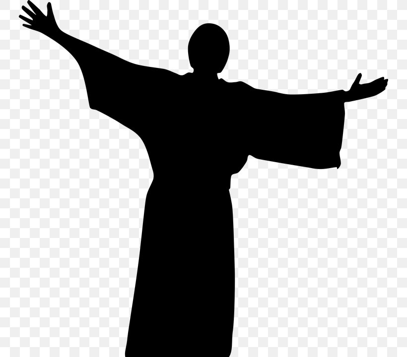 Christian Cross Silhouette Christianity Crucifixion Of Jesus, PNG, 744x720px, Christian Cross, Arm, Black, Black And White, Christ Download Free