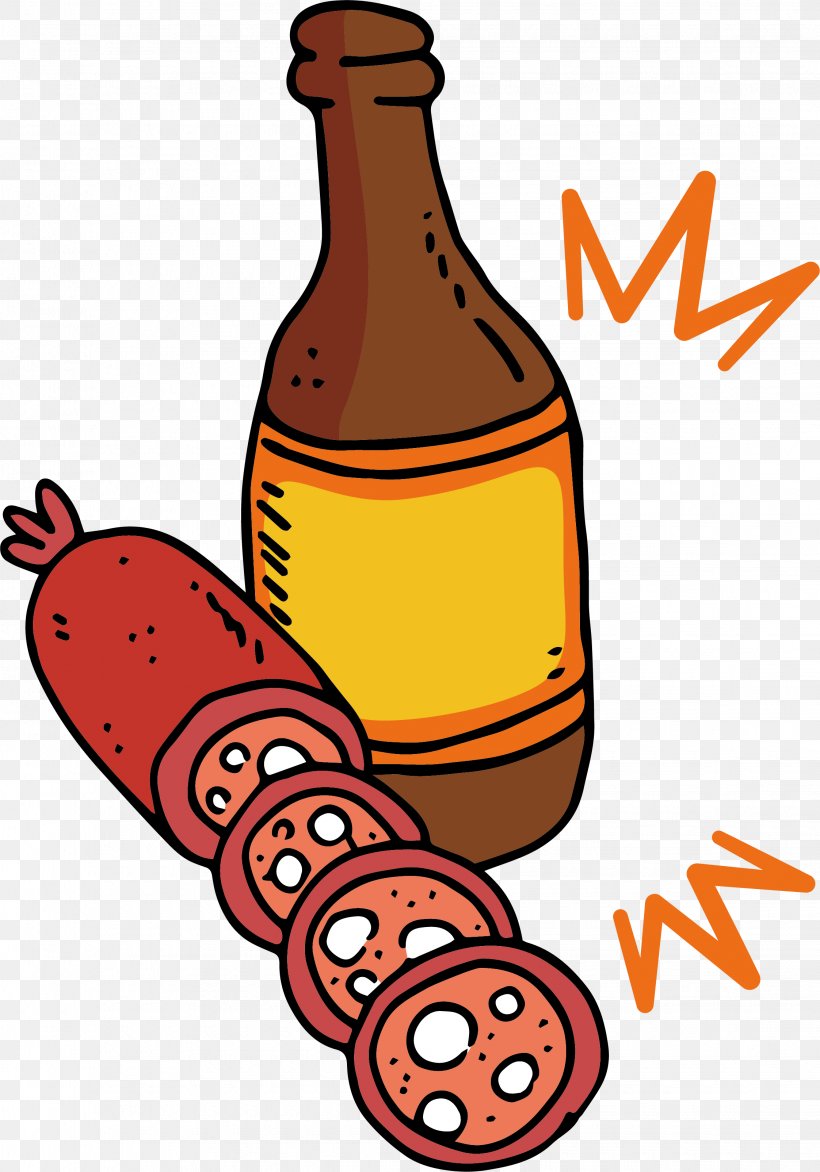 Sausage Beer Bratwurst Hot Dog Clip Art, PNG, 2245x3210px, Beer, Artwork, Baking, Bottle, Bratwurst Download Free