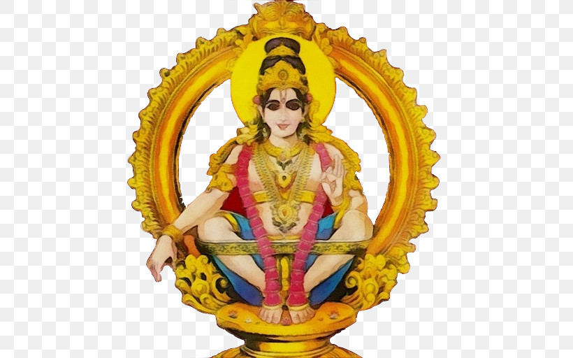 Statue Yellow Sculpture Figurine Temple, PNG, 512x512px, Watercolor, Carving, Figurine, Metal, Paint Download Free