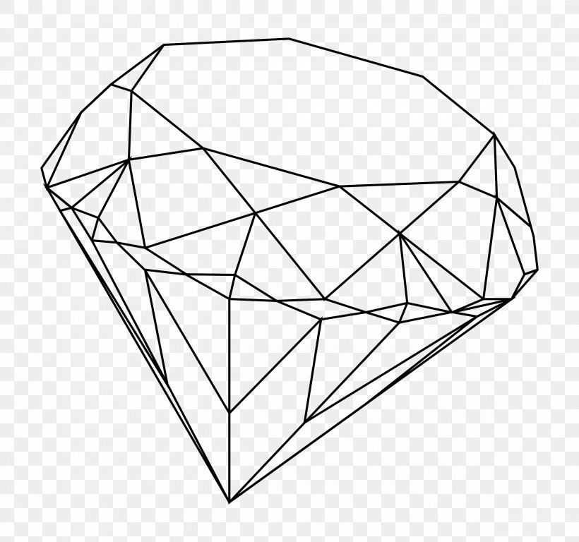 Diamond Drawing Line Art Clip Art, PNG, 2400x2248px, Diamond, Area, Art, Black And White, Diamond Color Download Free