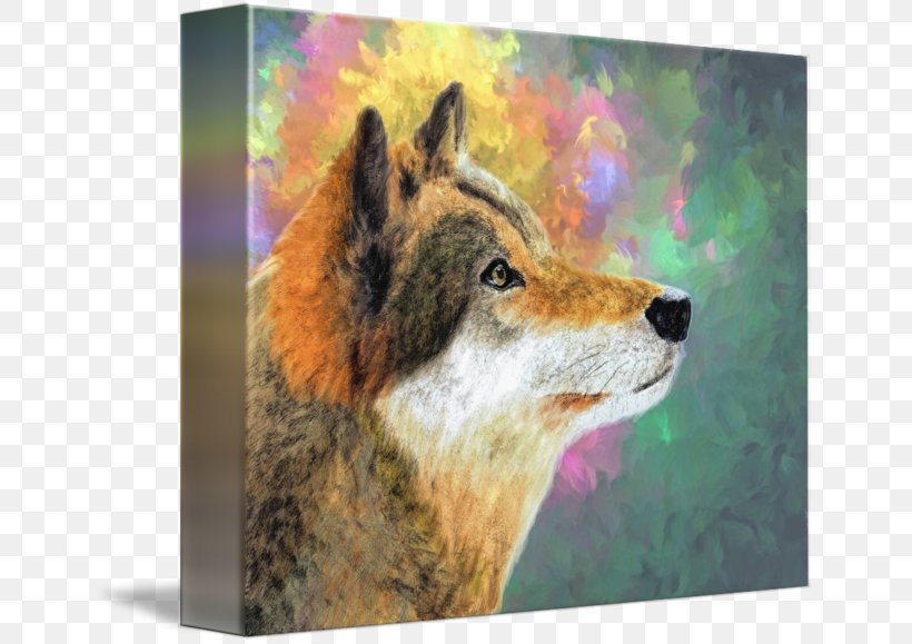 Gray Wolf Coyote Handbag Painting, PNG, 650x579px, Gray Wolf, Art, Bag, Canvas, Canvas Print Download Free