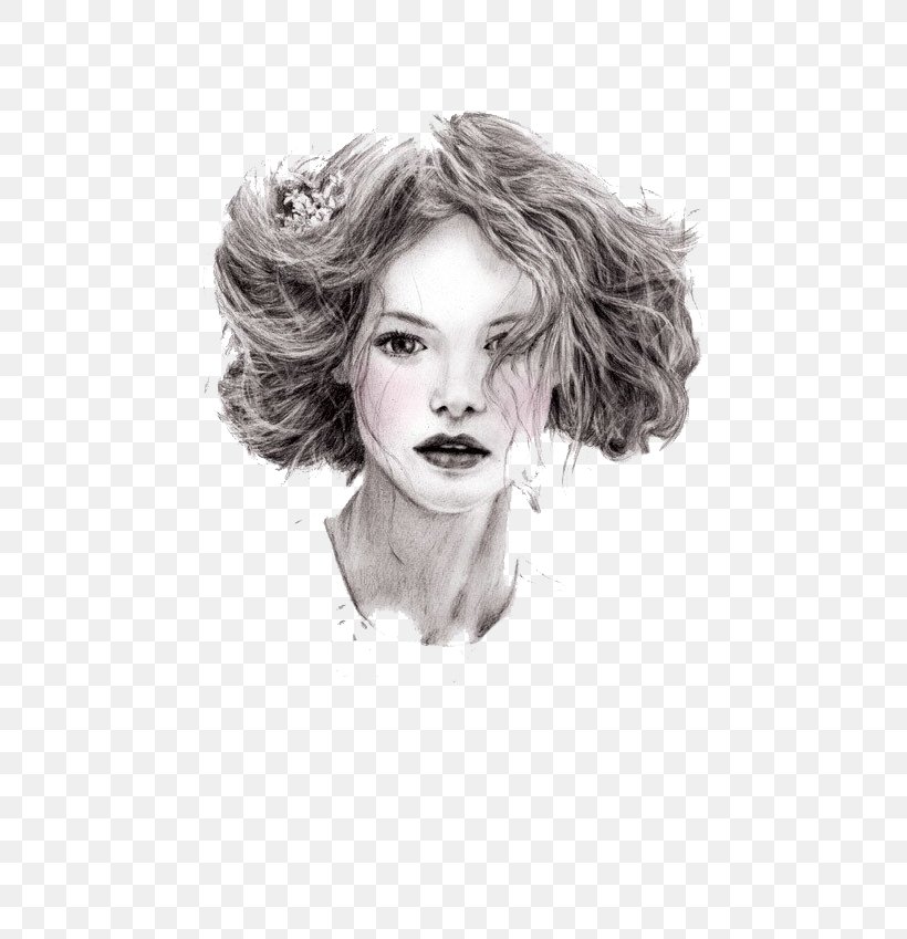 Portrait Drawing Pencil Fashion, PNG, 600x849px, Portrait, Art, Beauty, Black And White, Brown Hair Download Free