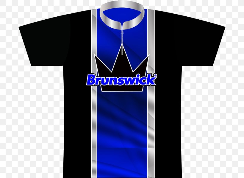 T-shirt Jersey Blue Brunswick Bowling & Billiards, PNG, 696x598px, Tshirt, Blue, Bowling, Brand, Brunswick Bowling Billiards Download Free