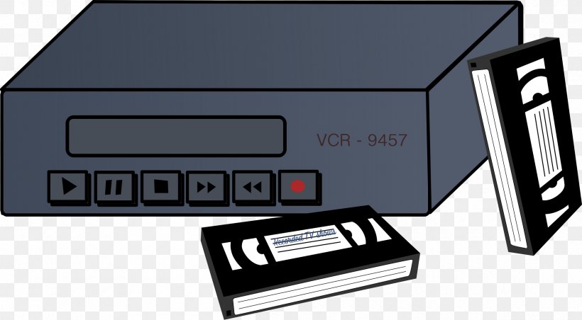 VHS VCRs Clip Art, PNG, 2400x1324px, Vhs, Compact Cassette, Dvd Player, Electronics, Electronics Accessory Download Free
