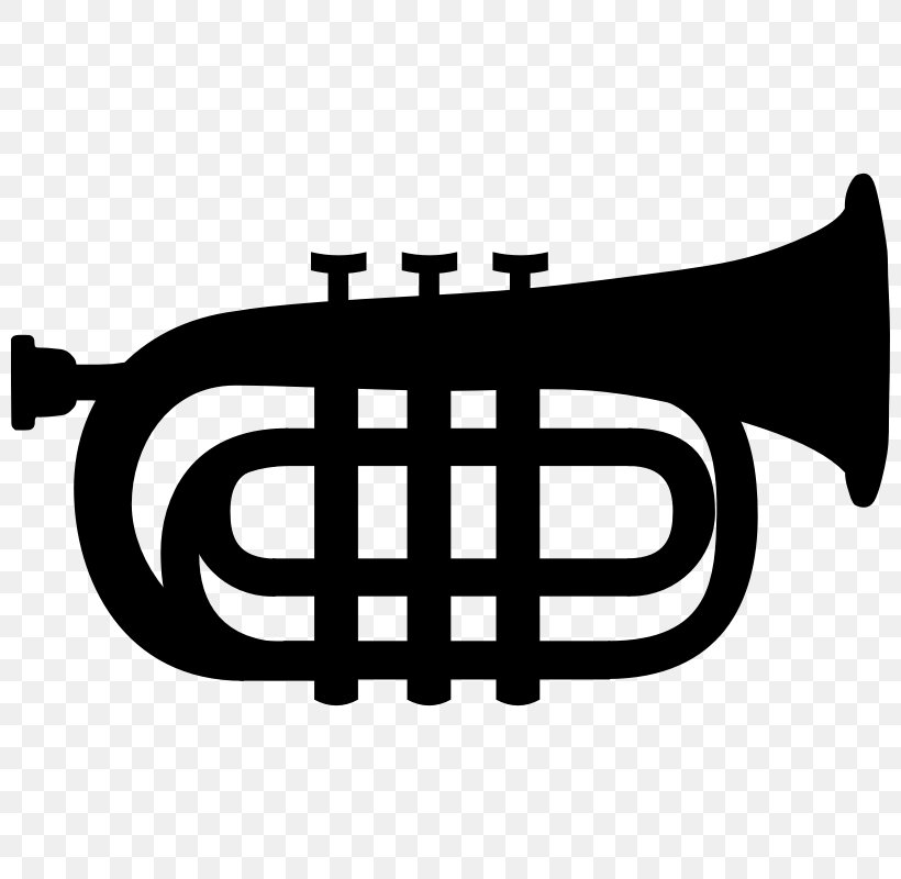 Baritone Horn Trumpet Marching Euphonium Clip Art, PNG, 800x800px, Baritone Horn, Black And White, Brand, Brass Instrument, Bugle Download Free