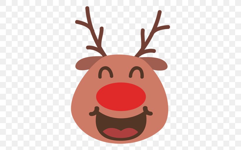 Reindeer Santa Claus Clip Art Smile Rudolph, PNG, 512x512px, Reindeer, Antler, Cartoon, Christmas Day, Deer Download Free