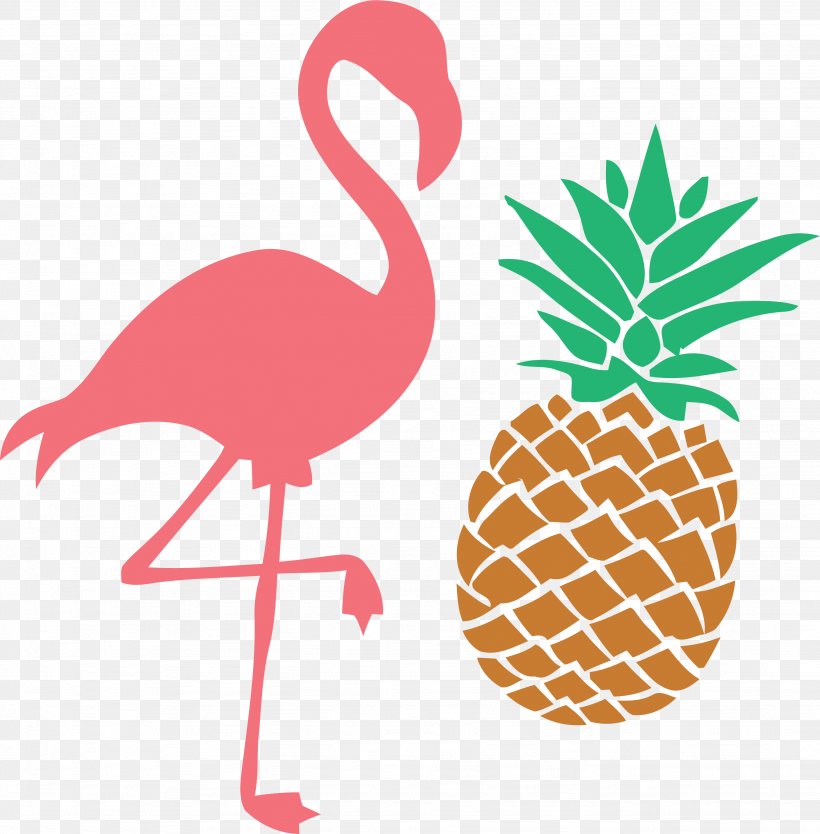 Flamingo, PNG, 2663x2709px, Bird, Flamingo, Flightless Bird, Fruit, Pineapple Download Free