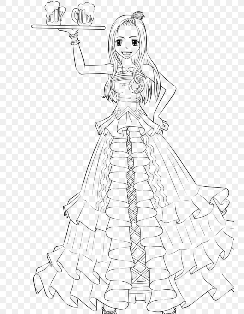 Gown White Line Art Sketch, PNG, 754x1058px, Gown, Artwork, Black And White, Clothing, Costume Download Free