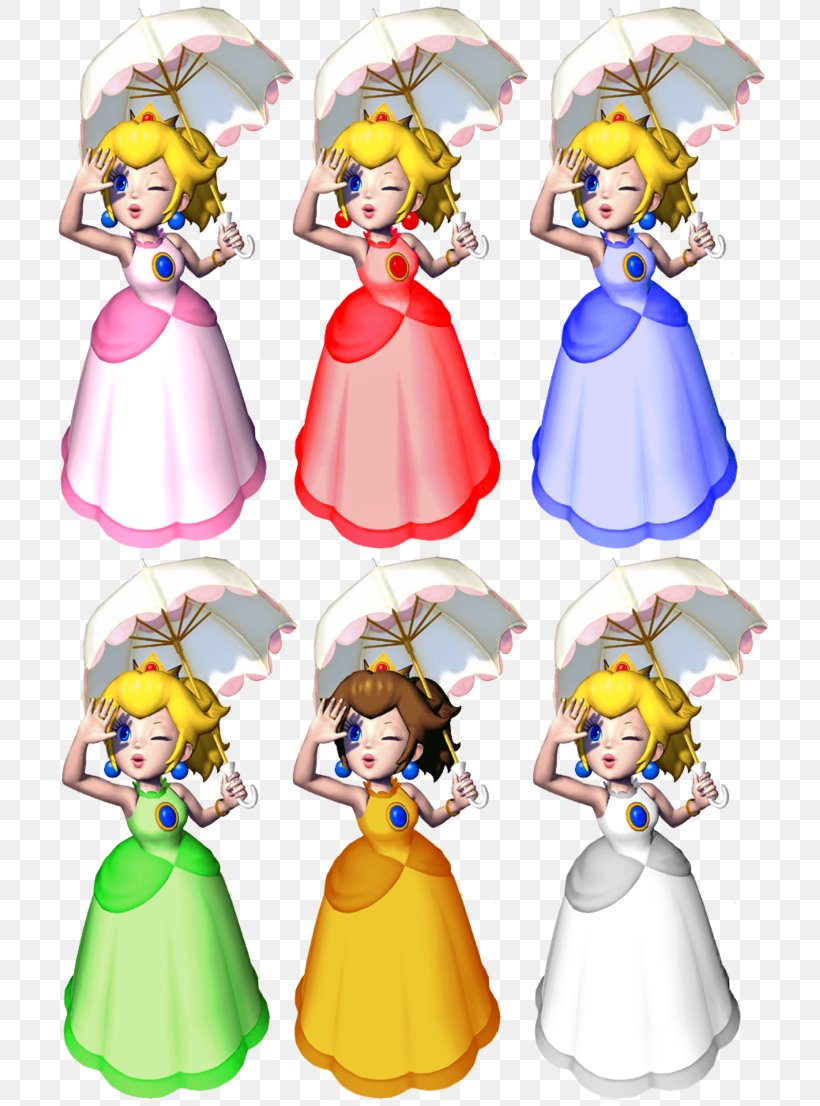 Super Mario Sunshine Mario Bros. Princess Peach Princess Daisy, PNG, 723x1106px, Super Mario Sunshine, Clothing, Costume, Doll, Dress Download Free