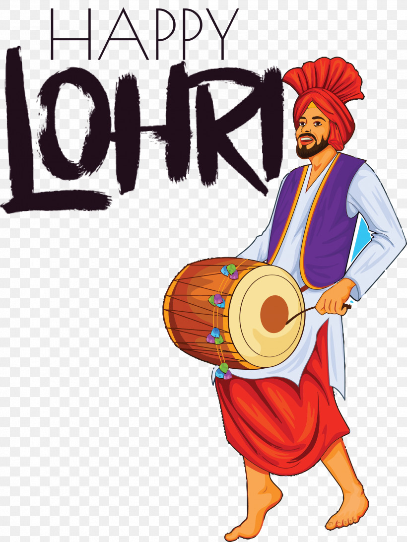 Happy Lohri, PNG, 2478x3301px, Happy Lohri, Bhangra, Cartoon, Dhol, Dholak Download Free
