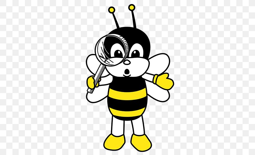 Honey Bee Mascot Hornet Logo Clip Art, PNG, 500x500px, Honey Bee, Academy, Artwork, Bee, Black And White Download Free