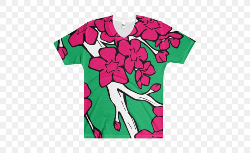 T-shirt Clothing Floral Design Sleeve, PNG, 500x500px, Tshirt, Art, Clothing, Flora, Floral Design Download Free