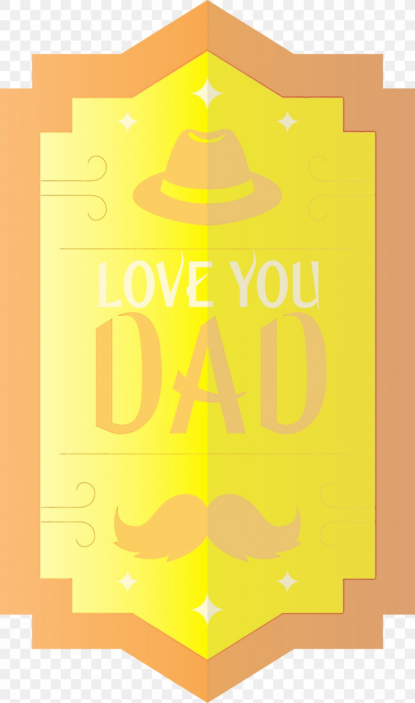 Yellow Font Pattern Line Meter, PNG, 1773x3000px, Fathers Day Label, Line, Meter, Paint, Watercolor Download Free