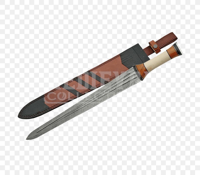 Bowie Knife Damascus Steel Sword, PNG, 720x720px, Bowie Knife, Blade, Cold Weapon, Cutlass, Dagger Download Free