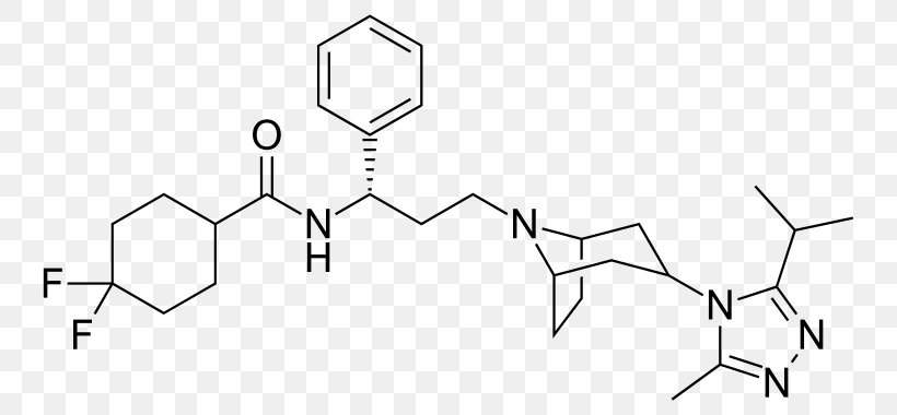 Maraviroc CCR5 Receptor Antagonist Molecule Entry Inhibitor, PNG, 768x380px, Watercolor, Cartoon, Flower, Frame, Heart Download Free