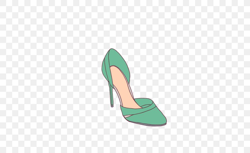 Shoe Green High-heeled Footwear, PNG, 500x500px, Shoe, Aqua, Designer, Footwear, Gratis Download Free