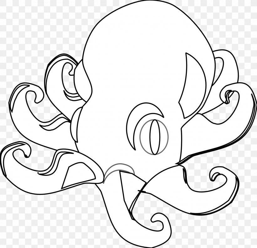 Black And White Octopus Drawing Clip Art, PNG, 1979x1909px, Watercolor, Cartoon, Flower, Frame, Heart Download Free