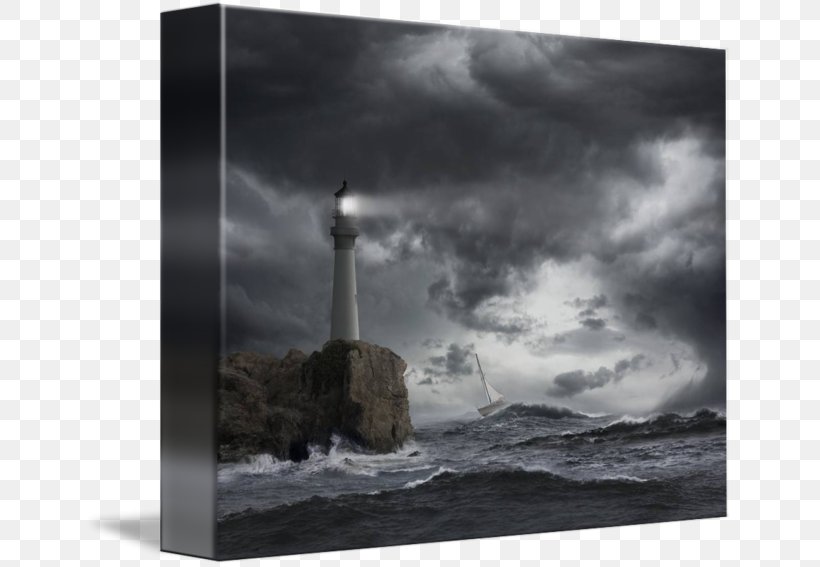 Lighthouse Storm Ship Photography, PNG, 650x567px, Lighthouse, Black And White, Cloud, Energy, Geological Phenomenon Download Free